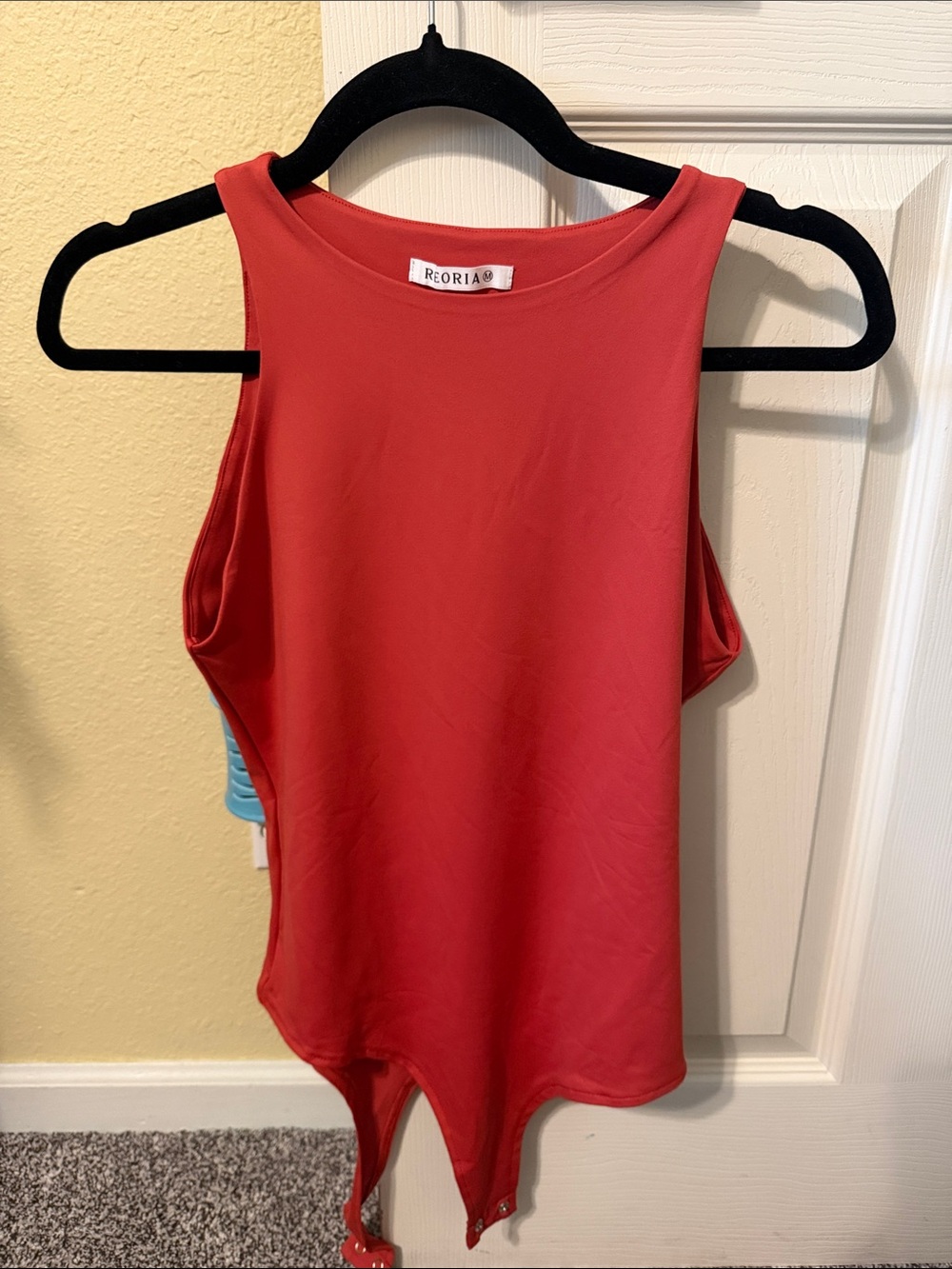 ReoRia Red Sleeveless High-Neck Bodysuit